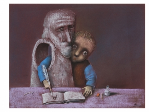 Stasys Eidrigevičius, „Jaunas mokslininkas“, 1985 m., Modernaus meno centro kolekcija
